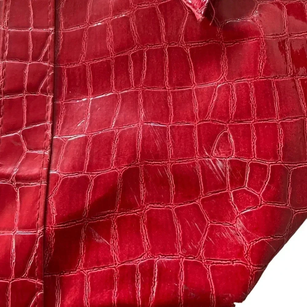WALT Disney World Disneyland Resort Red Croc Pattern XL Tote Bag Purse M…